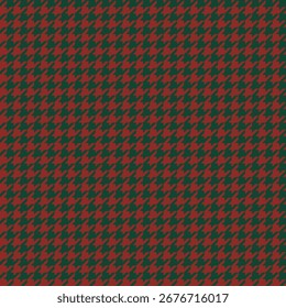 Seamless vector pattern red green houndstooth fabric textile geometric design Christmas holiday winter stylish traditional fashionable background cloth surface texture weave decorative classic repeat