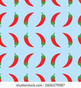 Seamless vector pattern with red hot peppers