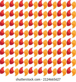 Seamless vector pattern. Red and orange teardrop element on a white background.