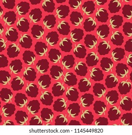 Seamless vector pattern with  Red-fruited raspberries 