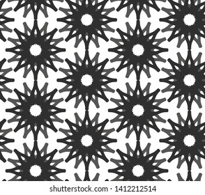 Seamless vector pattern repeat geometric elements. Black and white geometrical background for fabric, ceramic, textile, design, banner.