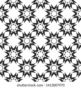 Seamless vector pattern repeat geometrical elements. Black and white geometrical background for fabric, ceramic, textile, design, banner.