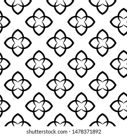 Seamless vector pattern repeat geometrical elements. Black and white geometrical 10 eps background for fabric, ceramic, textile, design, banner.