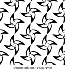 Seamless vector pattern repeat geometrical elements. Black and white geometrical 10 eps background for fabric, ceramic, textile, design, banner.
