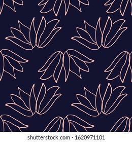 Seamless vector pattern repeat of hand-painted snowdrop petals in classic blue. Taken from my sketchbook and original drawings.