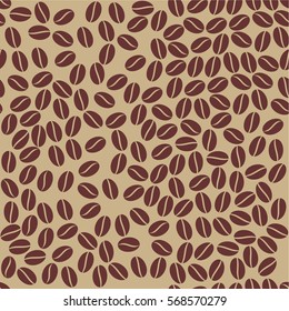 Seamless vector pattern. Repeating vectore texture. Coffee beans.