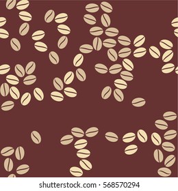 Seamless vector pattern. Repeating vectore texture. Coffee beans.