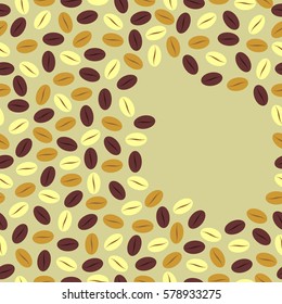 Seamless vector pattern. Repeating vectore texture. Coffee beans.