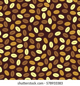 Seamless vector pattern. Repeating vectore texture. Coffee beans.