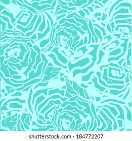 Seamless vector pattern. Retro background with roses. Flower ornament. Floral  illustration in vintage style 