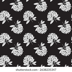 Seamless vector pattern with rhododendron flowers