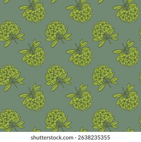 Seamless vector pattern with rhododendron flowers