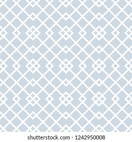 Seamless vector pattern with rhombus. Light gray and white geometric background for beautiful surface, fabric, tile, wallpaper, web design. 