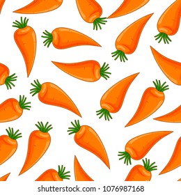 Seamless vector pattern of ripe carrot
