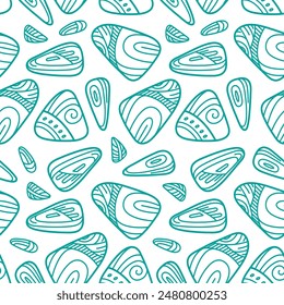 Seamless vector pattern with rocks. Marine background. Underwater life. Good for textiles, wrapping paper, wallpaper.