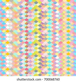 Seamless vector pattern. Roof tiles. Scales. Patches. Mosaic. Geometric mottled colored pattern. Beautiful vector illustration. Sequins. Tile. Abstract texture.