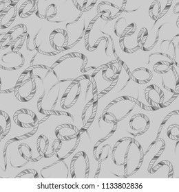 Seamless vector pattern. Ropes. Monochromatic. Isolated