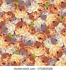 Seamless vector pattern of a rose elegant beautifully,