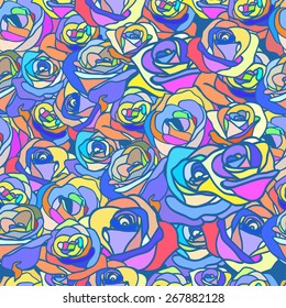 Seamless vector pattern with roses