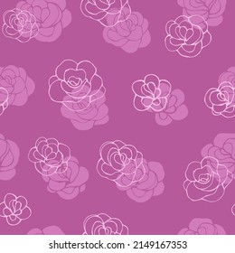 Seamless vector pattern of roses. Decoration print for wrapping, wallpaper, fabric, textile. Design for birthday, wedding, Valentine's Day, Mother's day, Women's Day and other holiday.