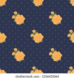 Seamless vector pattern with roses. Simple background with flowers in a free drawing style. Beautiful floral ornament for design, print on paper and textile.