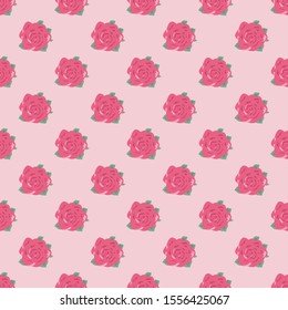 Seamless vector pattern with roses. Simple background with flowers in a free drawing style. Beautiful floral ornament for design, print on paper and textile.