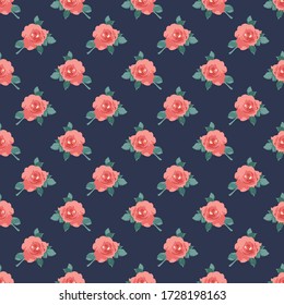 Seamless vector pattern with roses. Vintage floral background for printing on paper or textile.