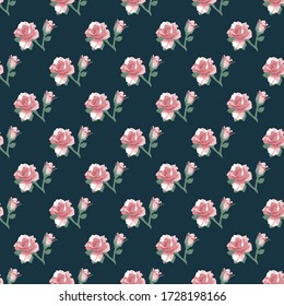 Nahtloses Vektormuster mit Rosen. Vintage floraler Hintergrund für den Druck auf Papier oder Textilien.