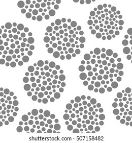 Seamless vector pattern with rounds. Abstract geometric background. Winter background with falling snow, vector illustration.