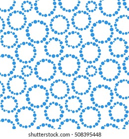 Seamless vector pattern with rounds. Abstract geometric background. Winter background with falling snow, vector illustration.