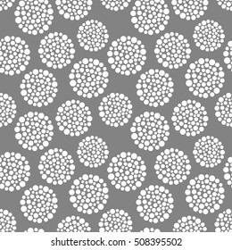 Seamless vector pattern with rounds. Abstract geometric background. Winter background with falling snow, vector illustration.