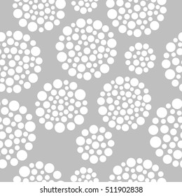 Seamless vector pattern with rounds. Abstract geometric background. Winter background with falling snow, vector illustration. Christmas background.