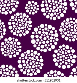 Seamless vector pattern with rounds. Abstract geometric background. Winter background with falling snow, vector illustration. Christmas background.