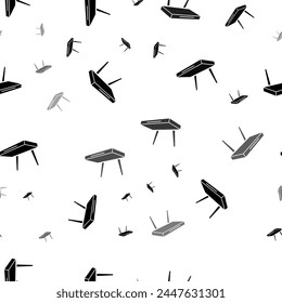 Seamless vector pattern with router symbols, creating a creative monochrome background with rotated elements. Vector illustration on white background