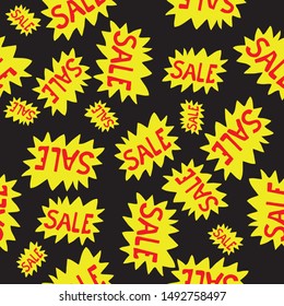 seamless vector pattern with sale tags