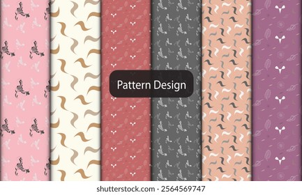 seamless vector pattern sat with 6 color variation and illustration digital image printing factory