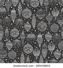 Seamless vector pattern. Scandinavian Christmas illustration.