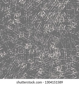 Seamless vector pattern with scratches like texture on grey background. Grunge texture background.