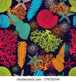 Seamless vector pattern of sea.