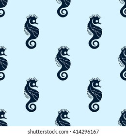 Seamless Vector Pattern of Sea Horse