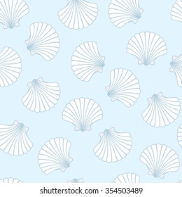 seamless vector pattern with seashell