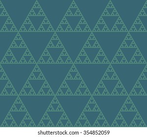 Seamless vector pattern of self-similar triangle constructions. Eight levels of similarity.