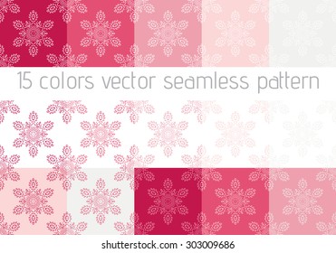 seamless vector pattern. set of 15 colors 