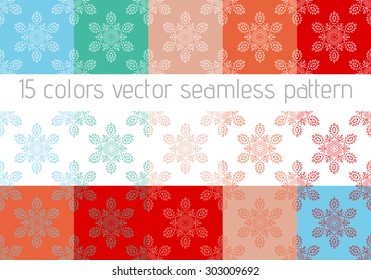 seamless vector pattern. set of 15 colors 