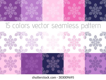seamless vector pattern. set of 15 colors 