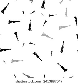 Patrón vectorial impecable con imágenes de mujer sexy, creando un fondo monocromo creativo con elementos rotados. Ilustración del vector sobre fondo blanco