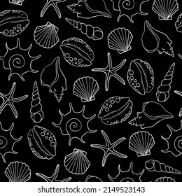 Seamless vector pattern with shells