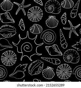 Seamless vector pattern with shells
