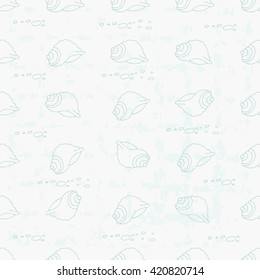 Seamless vector pattern with shells. Can be used for wedding party invites, wallpaper, gift tags, t-shirts, web page background, surface textures.