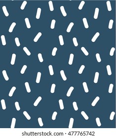 Seamless vector pattern with short hand drawn strokes in white and blue for fabric, cards, invitations, wrapping paper, stationery and web backgrounds